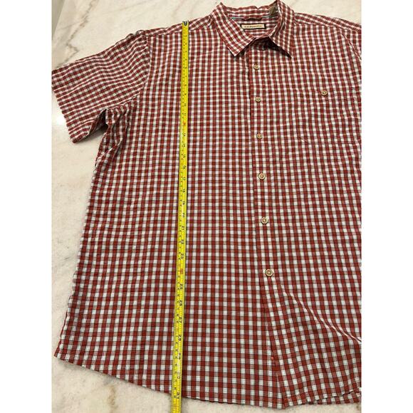 G. H. Bass & Co. Red Plaid Shirt Mens Tee XXL Short Sleeve Cotton Blend Collared - Picture 7 of 8